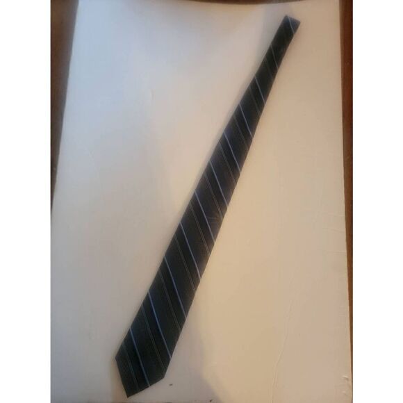 Calvin Klein Other - Calvin Klein Men's Navy Blue Black Stripe Silk Necktie